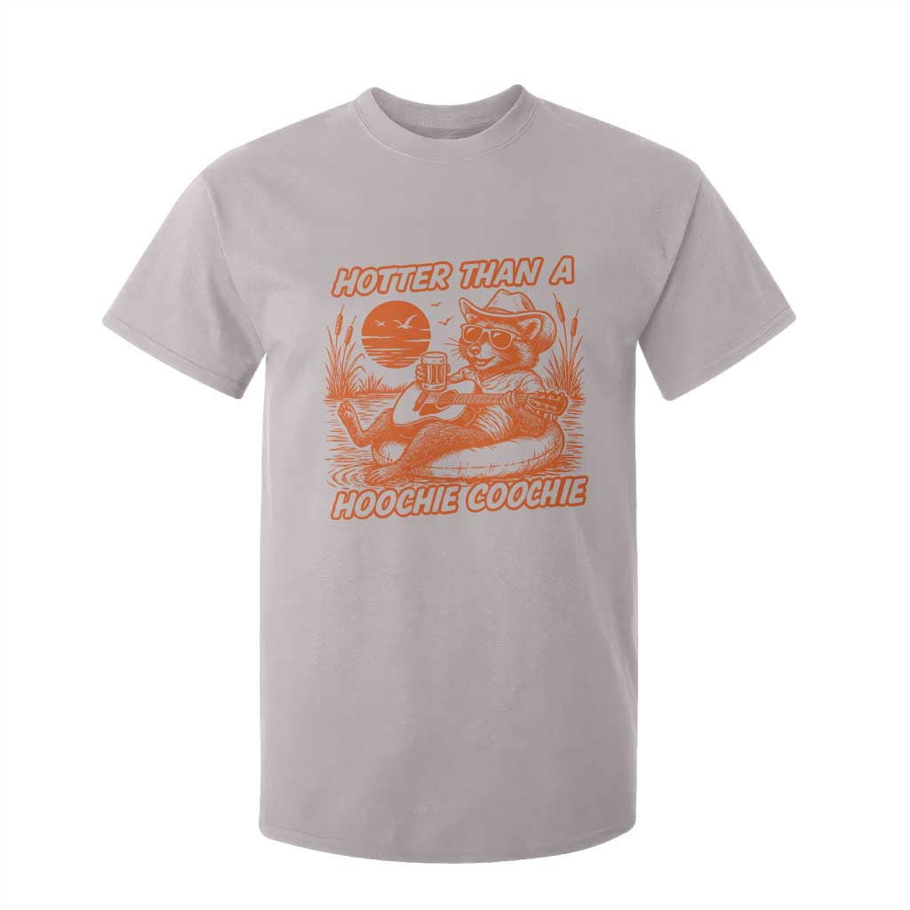 Funny Hotter Than A Hoochie Coochie T Shirt For Kid Summer Racoon Music TS11 Ice Gray Print Your Wear