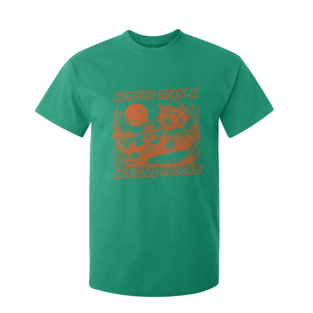 Funny Hotter Than A Hoochie Coochie T Shirt For Kid Summer Racoon Music TS11 Irish Green Print Your Wear