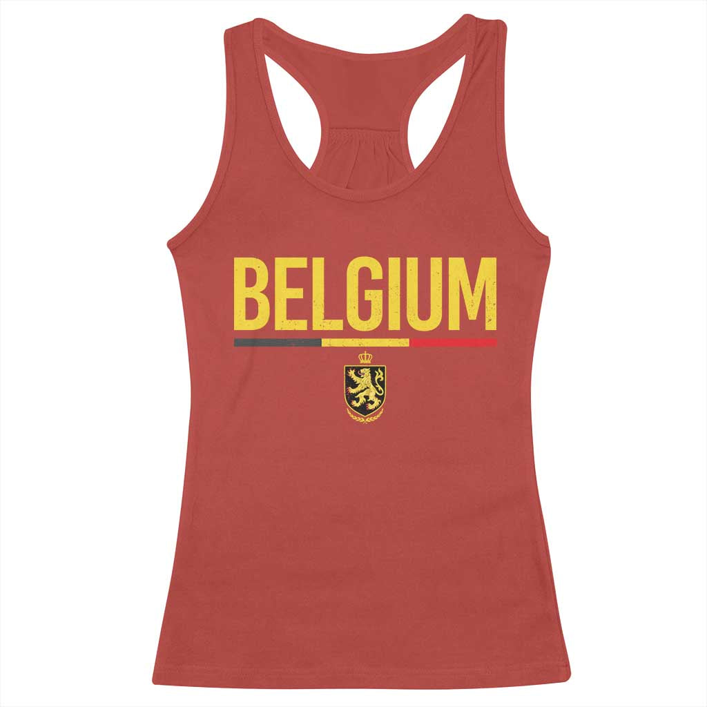 Belgium Belgian Flag Racerback Tank Top Belgian Lion Coat of Arms Belgie Souvenir TS11 Red Print Your Wear