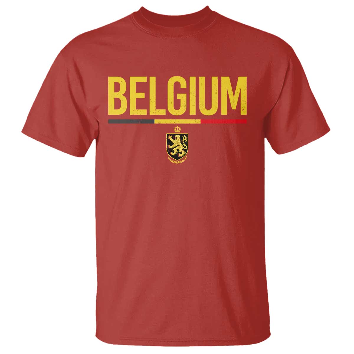 Belgium Belgian Flag T Shirt Belgian Lion Coat of Arms Belgie Souvenir TS11 Red Print Your Wear
