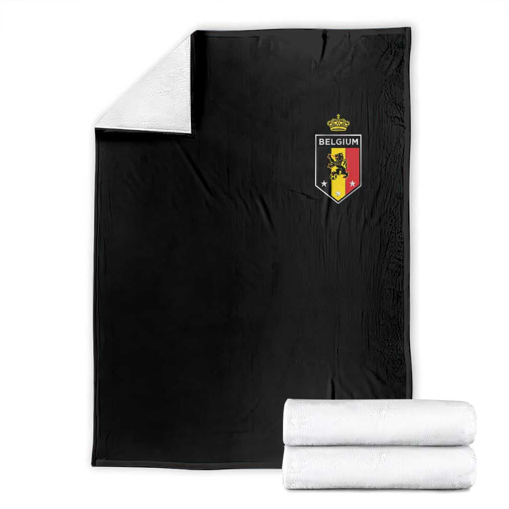 Belgium Football Crest Throw Blanket Vintage Belgian Lion Crown Belgian Heritage TS11 Black Print Your Wear