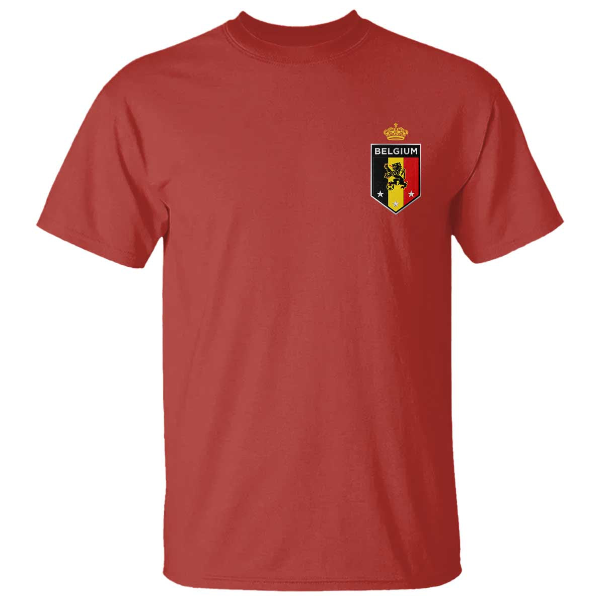 Belgium Football Crest T Shirt Vintage Belgian Lion Crown Belgian Heritage TS11 Red Print Your Wear