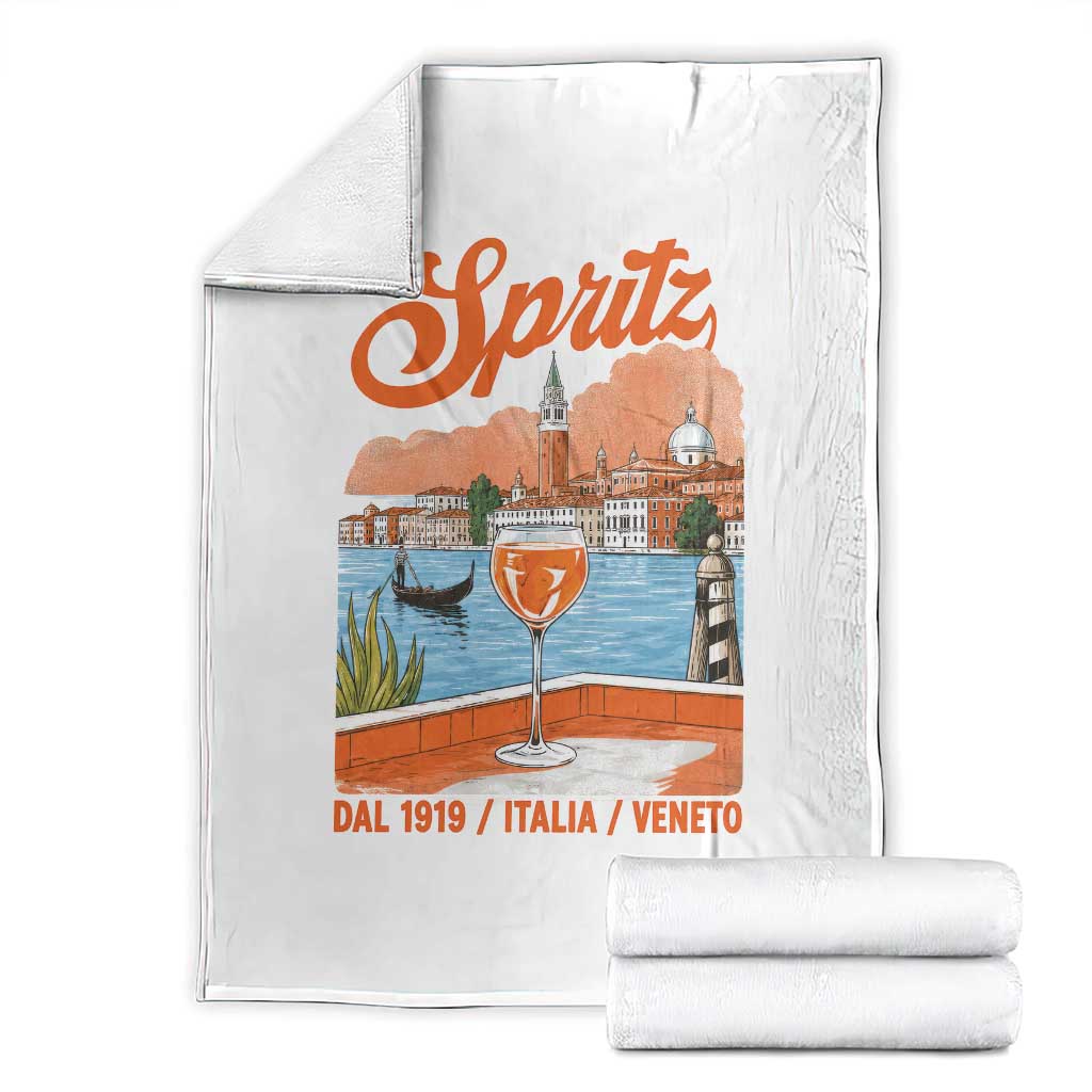 Spritz Veneto Throw Blanket Italia Vintage Orange Wine Cocktail Dal 1919 TS11 White Print Your Wear