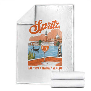 Spritz Veneto Throw Blanket Italia Vintage Orange Wine Cocktail Dal 1919 TS11 White Print Your Wear