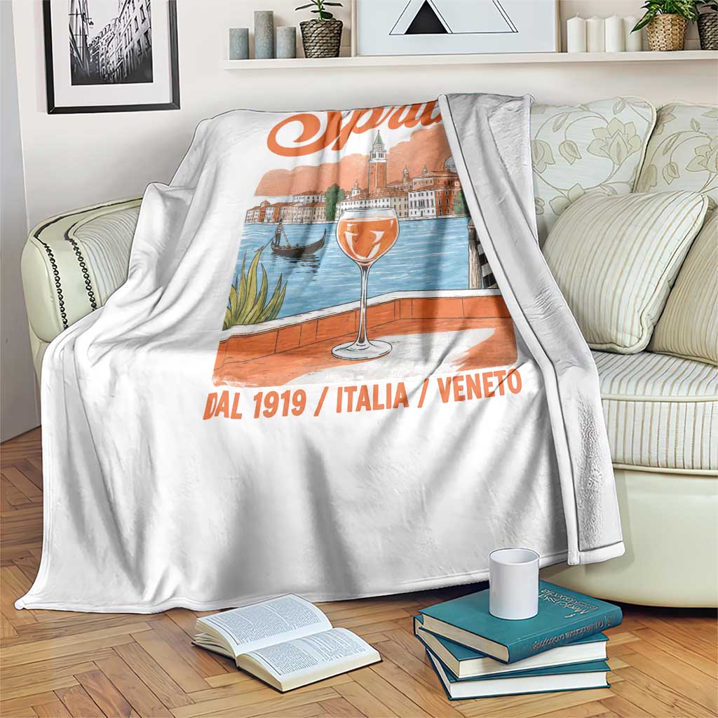 Spritz Veneto Throw Blanket Italia Vintage Orange Wine Cocktail Dal 1919 TS11 Print Your Wear