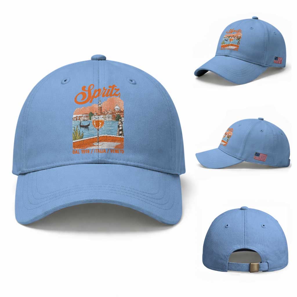 Spritz Veneto Baseball Cap Italia Vintage Orange Wine Cocktail Dal 1919 TS11 Baseball Cap Universal Fit Light Blue Print Your Wear