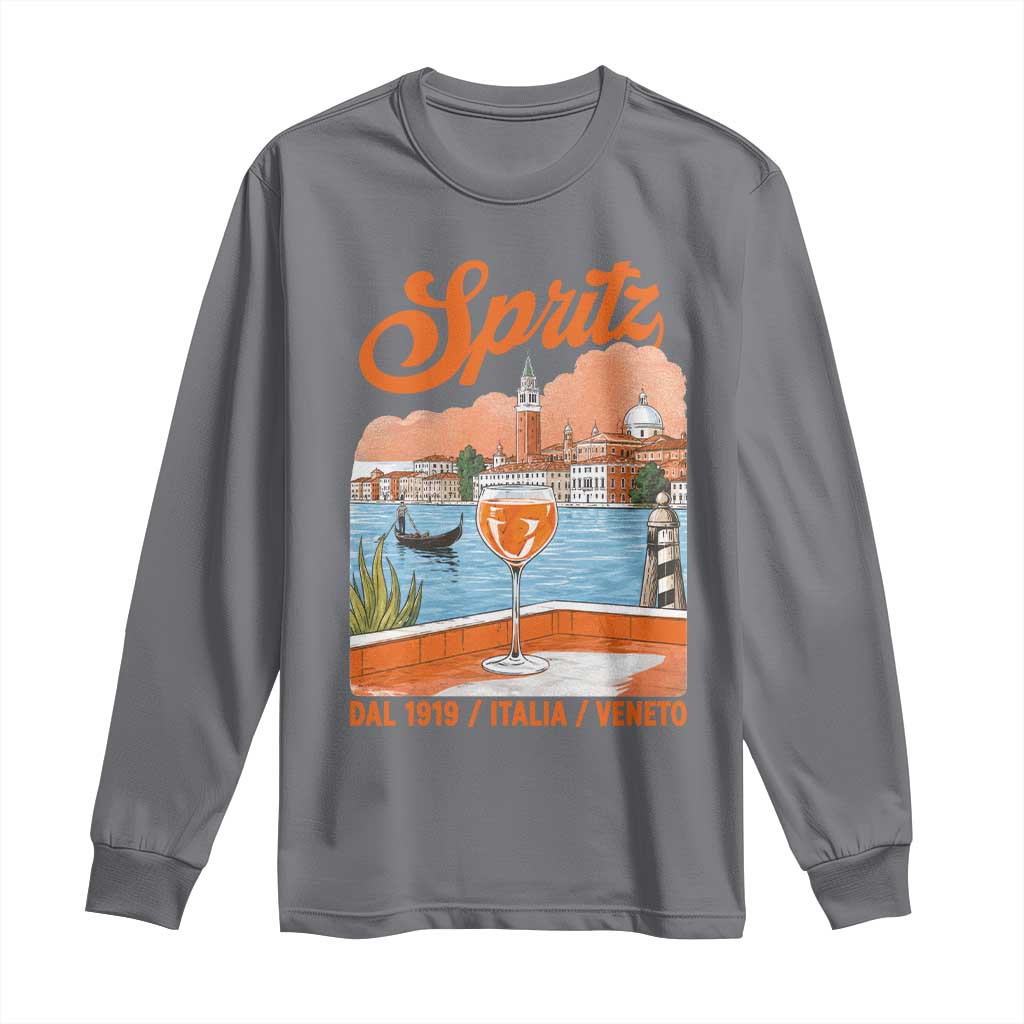 Spritz Veneto Long Sleeve Shirt Italia Vintage Orange Wine Cocktail Dal 1919 TS11 Charcoal Print Your Wear