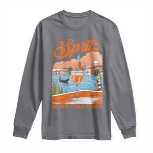 Spritz Veneto Long Sleeve Shirt Italia Vintage Orange Wine Cocktail Dal 1919 TS11 Charcoal Print Your Wear