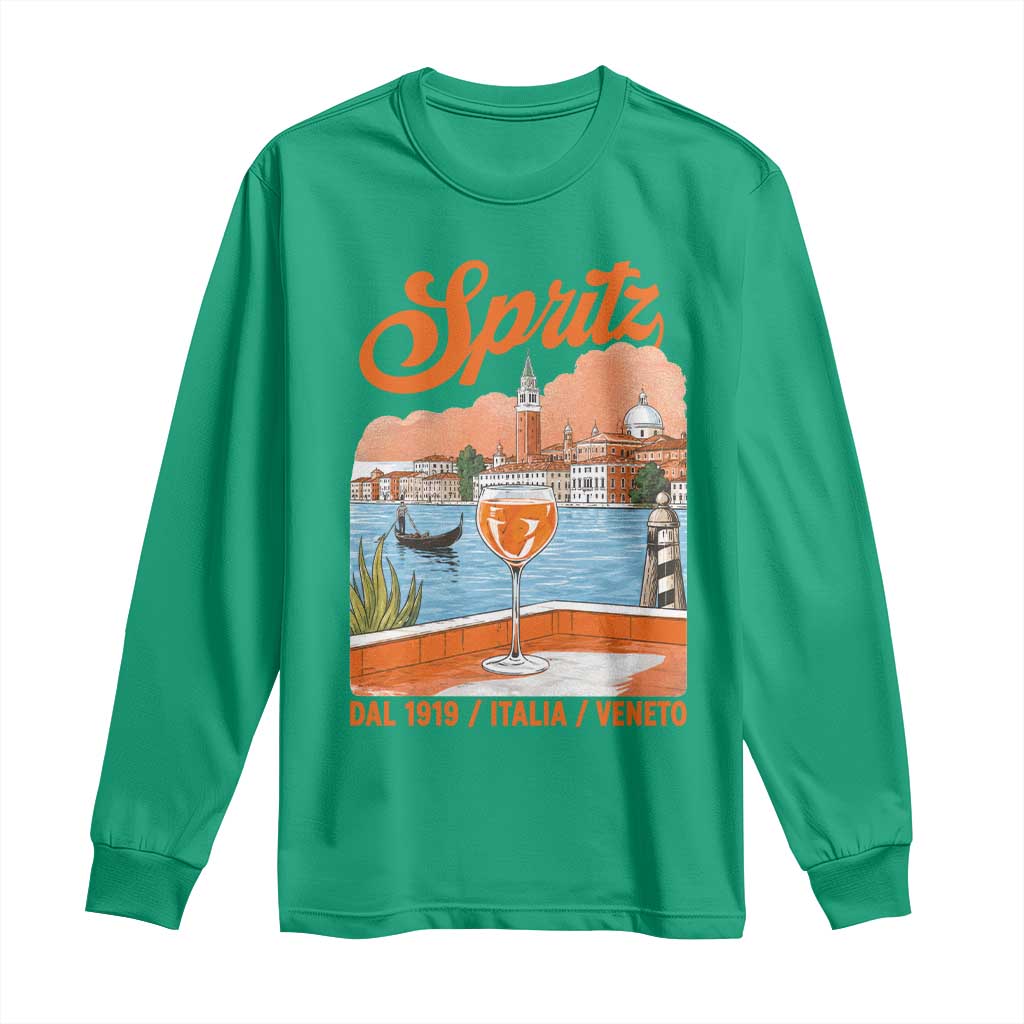 Spritz Veneto Long Sleeve Shirt Italia Vintage Orange Wine Cocktail Dal 1919 TS11 Irish Green Print Your Wear
