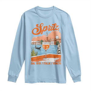 Spritz Veneto Long Sleeve Shirt Italia Vintage Orange Wine Cocktail Dal 1919 TS11 Light Blue Print Your Wear