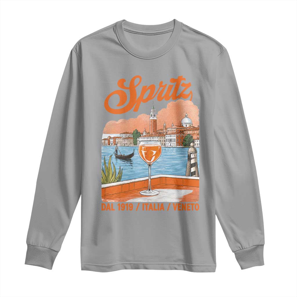 Spritz Veneto Long Sleeve Shirt Italia Vintage Orange Wine Cocktail Dal 1919 TS11 Sport Gray Print Your Wear