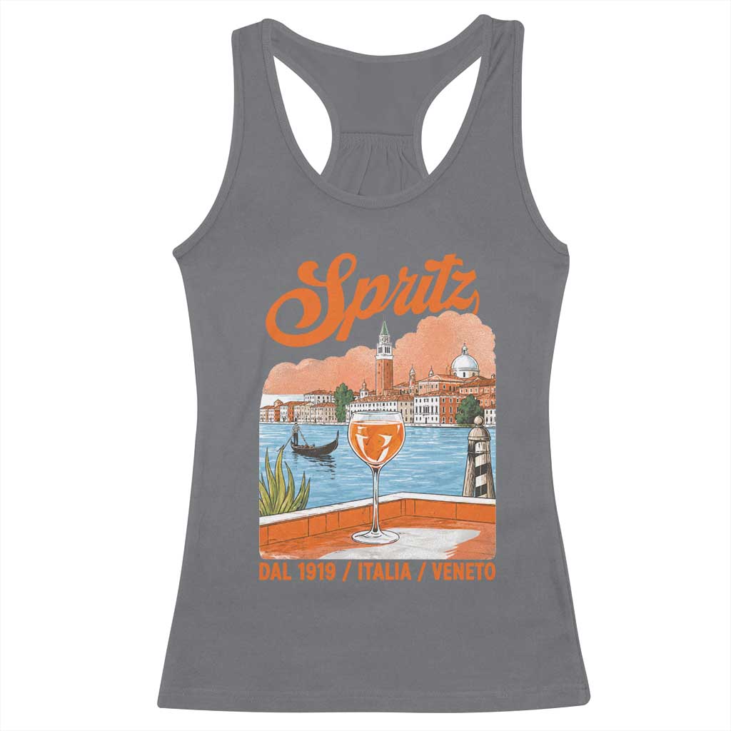Spritz Veneto Racerback Tank Top Italia Vintage Orange Wine Cocktail Dal 1919 TS11 Charcoal Print Your Wear