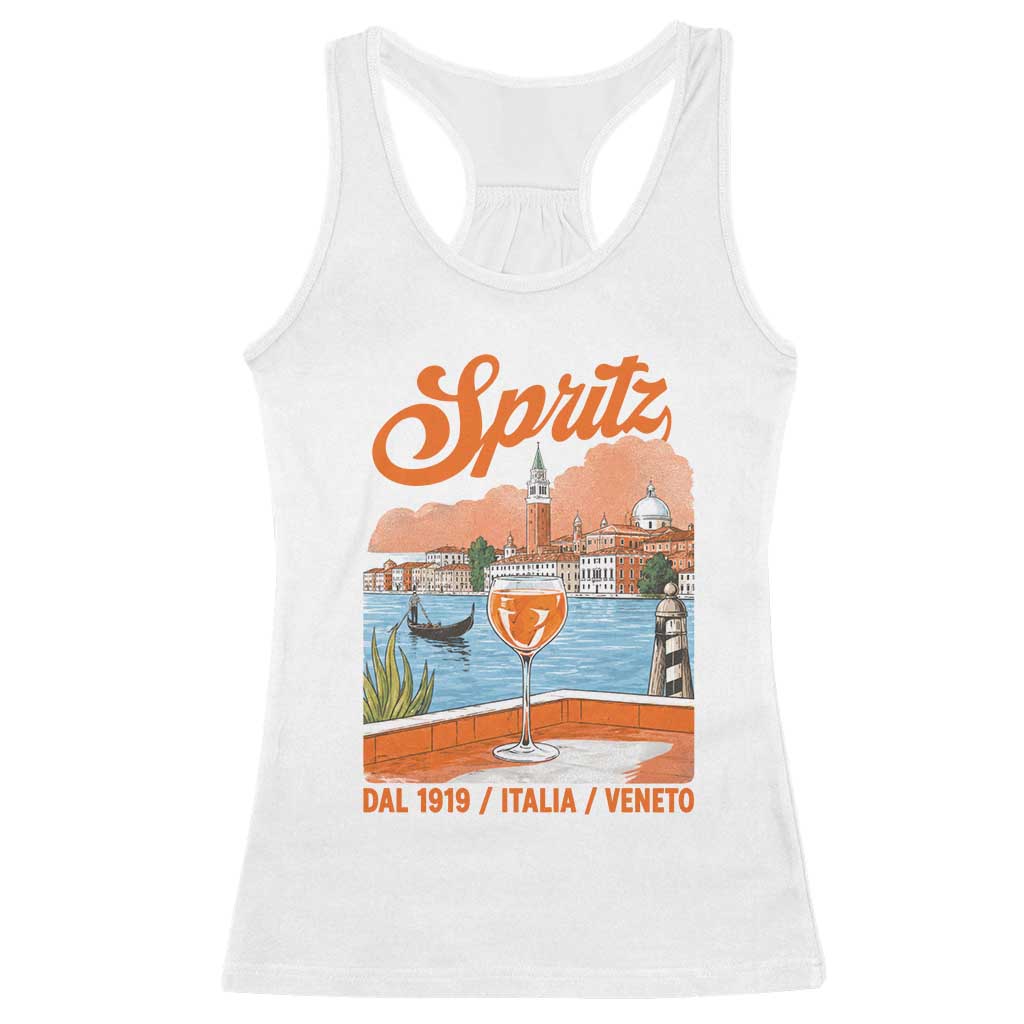 Spritz Veneto Racerback Tank Top Italia Vintage Orange Wine Cocktail Dal 1919 TS11 White Print Your Wear