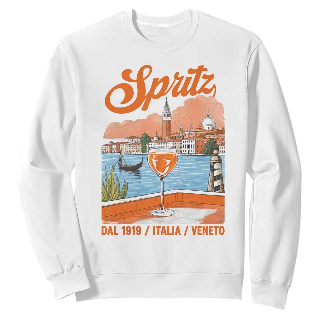 Spritz Veneto Sweatshirt Italia Vintage Orange Wine Cocktail Dal 1919 TS11 White Print Your Wear