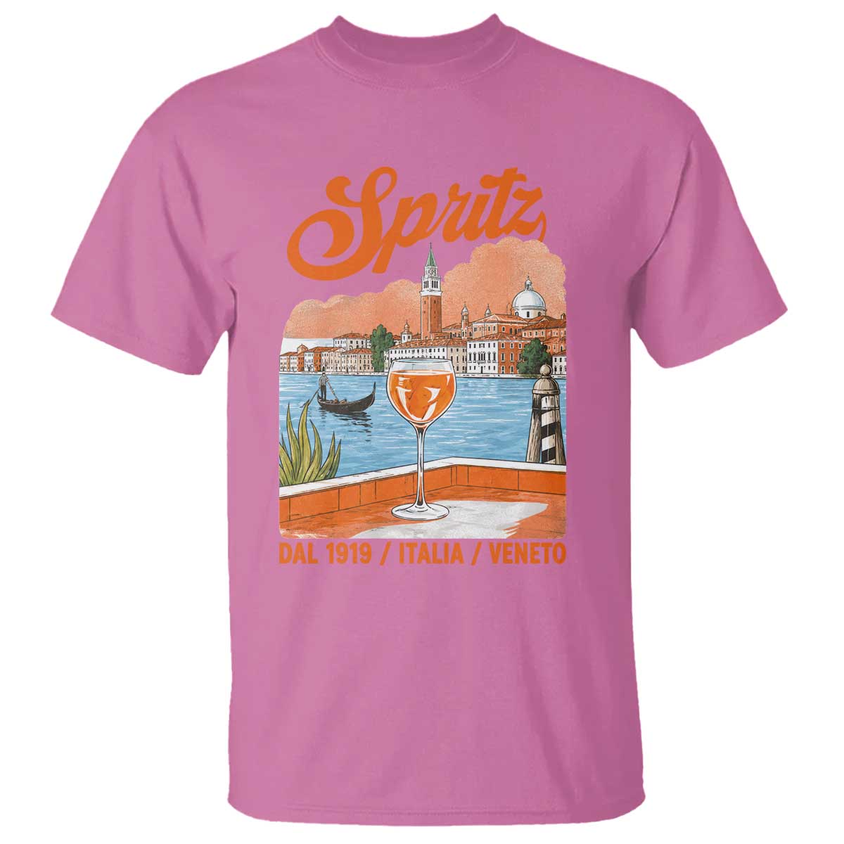 Spritz Veneto T Shirt Italia Vintage Orange Wine Cocktail Dal 1919 TS11 Azalea Print Your Wear