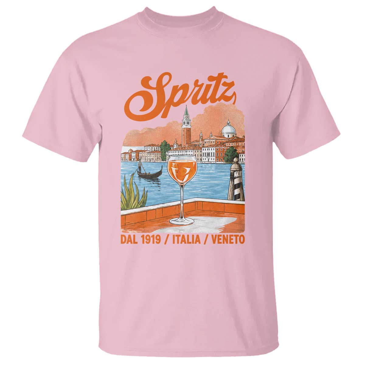 Spritz Veneto T Shirt Italia Vintage Orange Wine Cocktail Dal 1919 TS11 Light Pink Print Your Wear