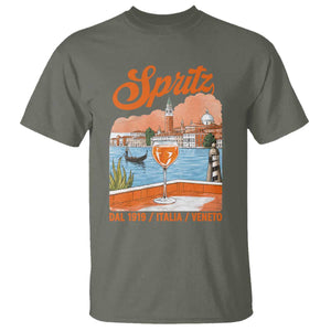 Spritz Veneto T Shirt Italia Vintage Orange Wine Cocktail Dal 1919 TS11 Military Green Print Your Wear