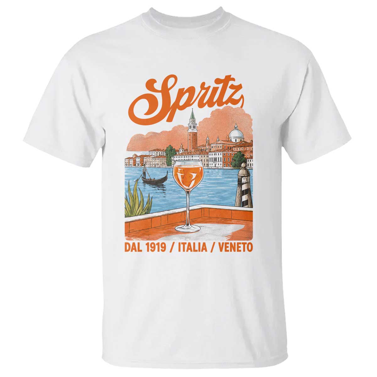 Spritz Veneto T Shirt Italia Vintage Orange Wine Cocktail Dal 1919 TS11 White Print Your Wear