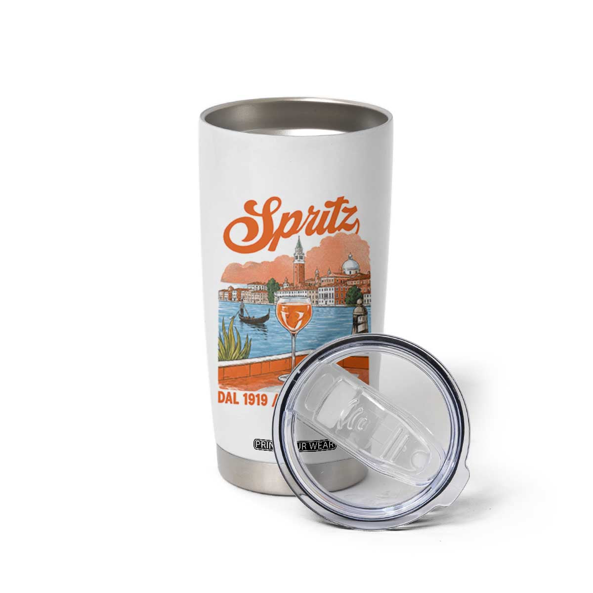 Spritz Veneto Tumbler Cup Italia Vintage Orange Wine Cocktail Dal 1919 TS11 Print Your Wear