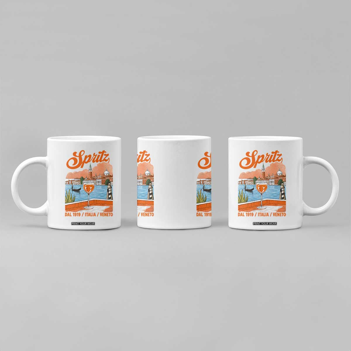 Spritz Veneto Coffee Mug Italia Vintage Orange Wine Cocktail Dal 1919 TS11 Print Your Wear