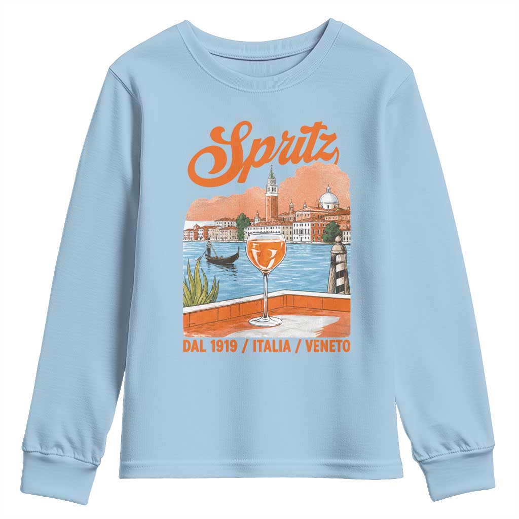 Spritz Veneto Youth Sweatshirt Italia Vintage Orange Wine Cocktail Dal 1919 TS11 Light Blue Print Your Wear
