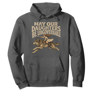 May Our Daughters Be Ungovernable Feminist Girl Hoodie TS11 Dark Heather Print Your Wear