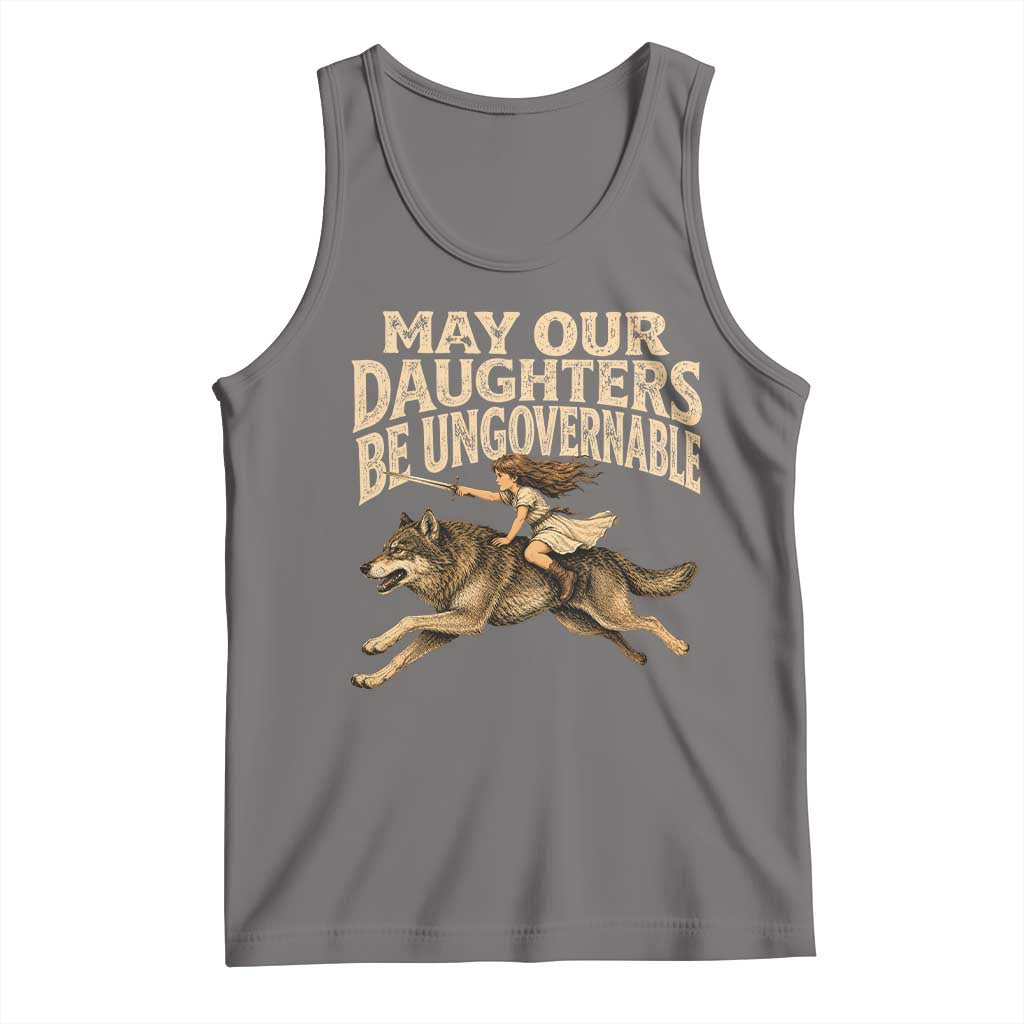 May Our Daughters Be Ungovernable Feminist Girl Tank Top TS11 Deep Heather Print Your Wear