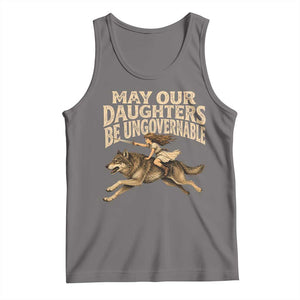 May Our Daughters Be Ungovernable Feminist Girl Tank Top TS11 Deep Heather Print Your Wear