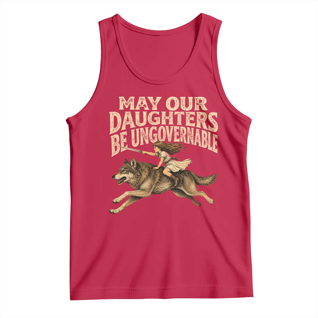 May Our Daughters Be Ungovernable Feminist Girl Tank Top TS11 Red Print Your Wear