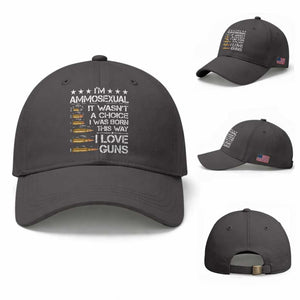 I'm Ammosexual It Wasn't A Choice 2nd Amendment Gun Lovers Baseball Cap TS11 Baseball Cap Universal Fit Dark Gray Print Your Wear