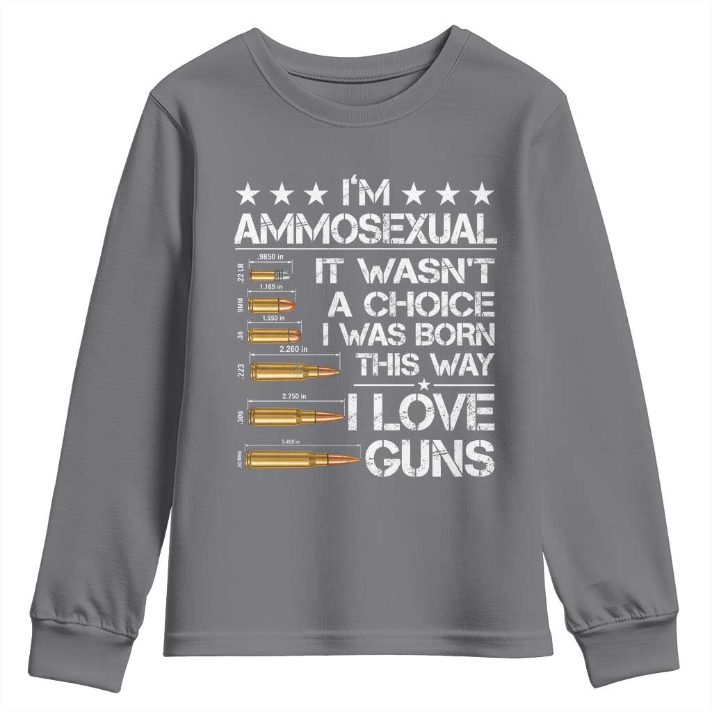I'm Ammosexual It Wasn't A Choice 2nd Amendment Gun Lovers Youth Sweatshirt TS11 Charcoal Print Your Wear