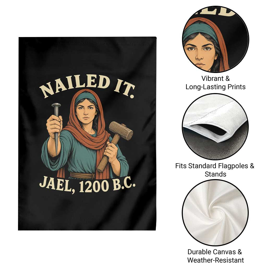 Nailed It Jael 1200 BC Garden Flag Funny Biblical Feminist Religious TS11 Print Your Wear