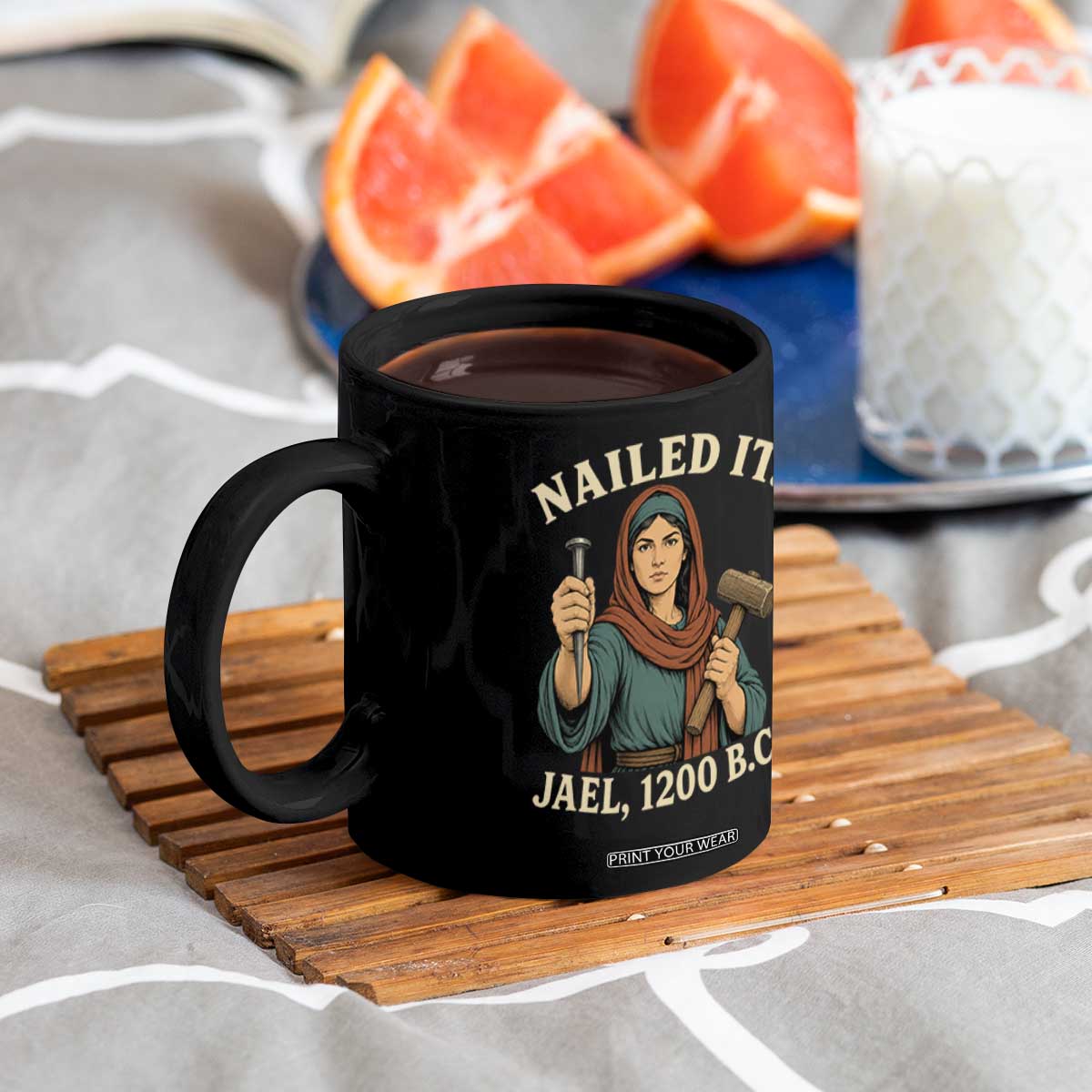 Nailed It Jael 1200 BC Coffee Mug Funny Biblical Feminist Religious TS11 Print Your Wear