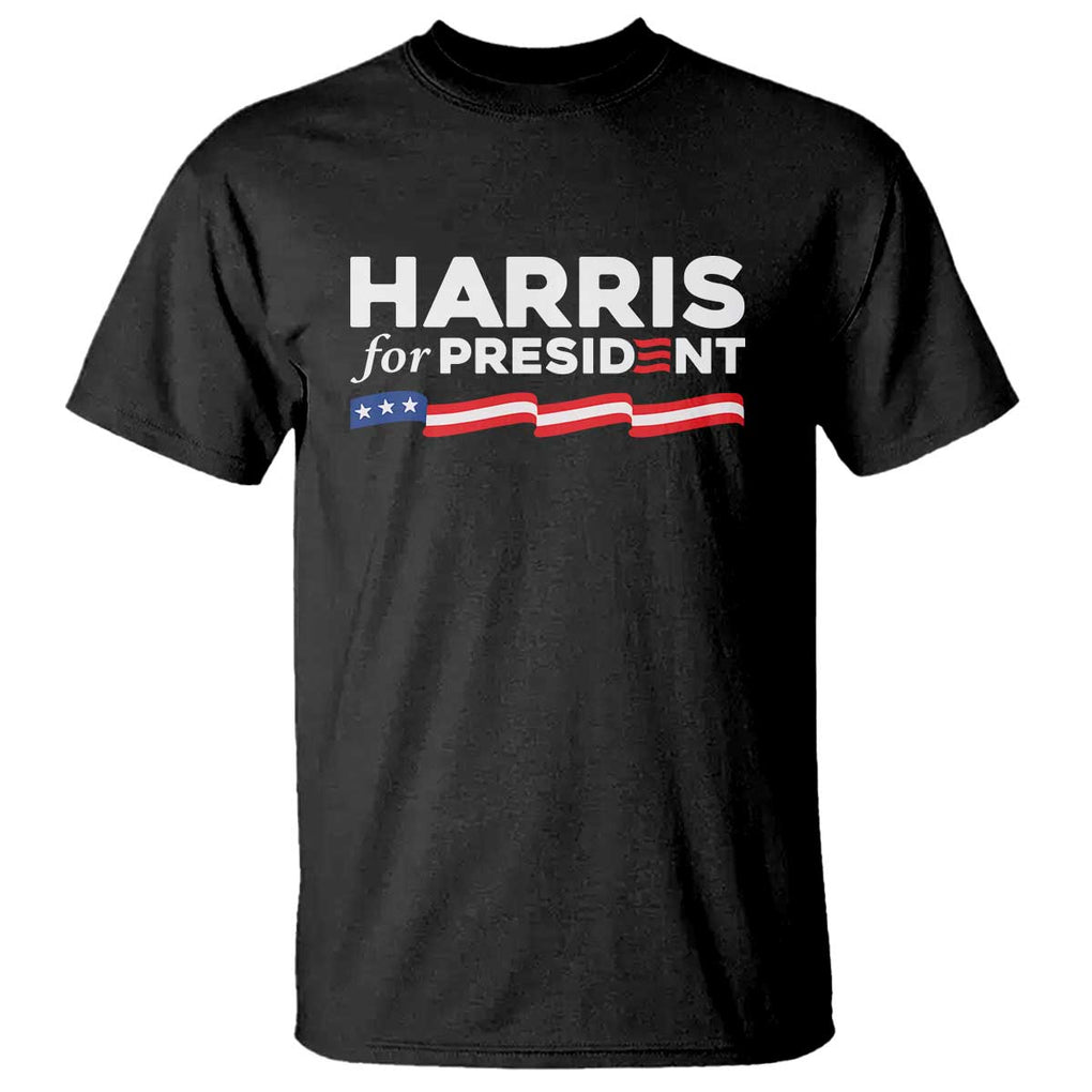 Harris For President T Shirt Election Campaign 2024 American Flag TS11 Black Print Your Wear