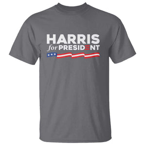 Harris For President T Shirt Election Campaign 2024 American Flag TS11 Charcoal Print Your Wear