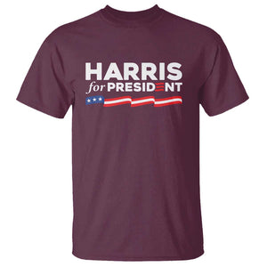 Harris For President T Shirt Election Campaign 2024 American Flag TS11 Maroon Print Your Wear