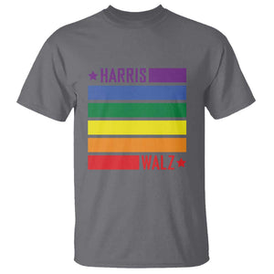 Harris Walz LGBT T Shirt Presidential Election 2024 Rainbow Flag TS11 Charcoal Print Your Wear