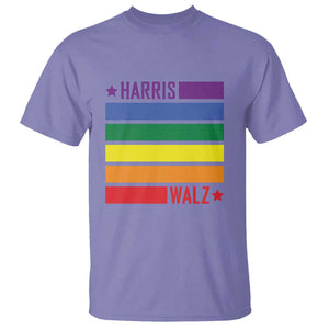 Harris Walz LGBT T Shirt Presidential Election 2024 Rainbow Flag TS11 Violet Print Your Wear