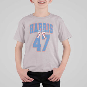 Harris 47 T Shirt For Kid 47th President USA America Bow Coquette Aesthetic TS11 Ice Gray Print Your Wear