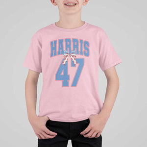 Harris 47 T Shirt For Kid 47th President USA America Bow Coquette Aesthetic TS11 Light Pink Print Your Wear