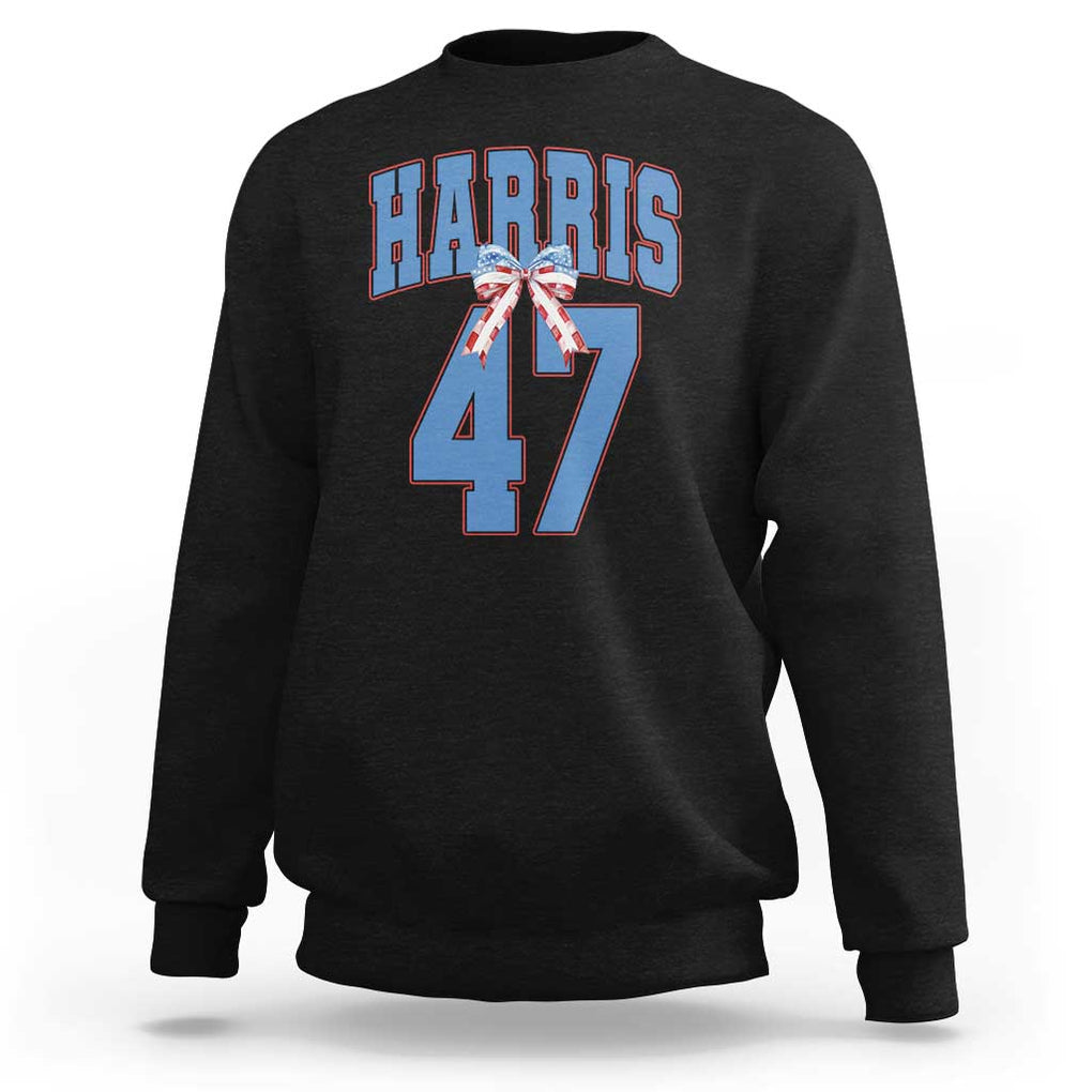 Harris 47 Sweatshirt 47th President USA America Bow Coquette Aesthetic TS11 Black Print Your Wear