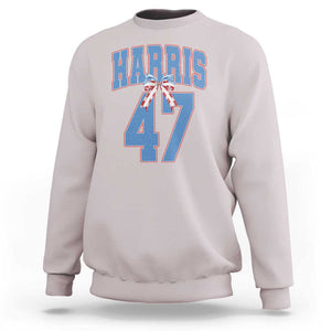 Harris 47 Sweatshirt 47th President USA America Bow Coquette Aesthetic TS11 Ice Gray Print Your Wear