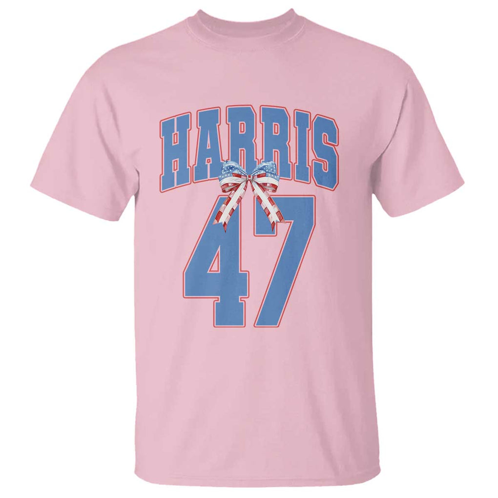 Harris 47 T Shirt 47th President USA America Bow Coquette Aesthetic TS11 Light Pink Print Your Wear