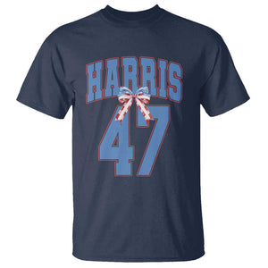 Harris 47 T Shirt 47th President USA America Bow Coquette Aesthetic TS11 Navy Print Your Wear