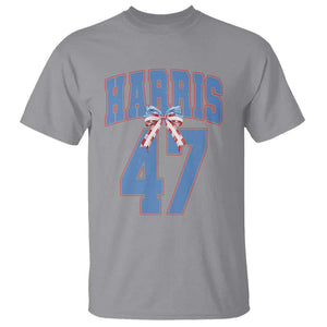 Harris 47 T Shirt 47th President USA America Bow Coquette Aesthetic TS11 Sport Gray Print Your Wear