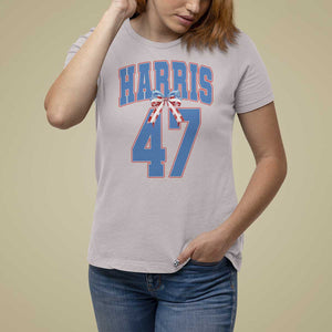 Harris 47 T Shirt For Women 47th President USA America Bow Coquette Aesthetic TS11 Ice Gray Print Your Wear