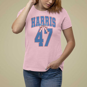 Harris 47 T Shirt For Women 47th President USA America Bow Coquette Aesthetic TS11 Light Pink Print Your Wear