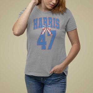 Harris 47 T Shirt For Women 47th President USA America Bow Coquette Aesthetic TS11 Sport Gray Print Your Wear