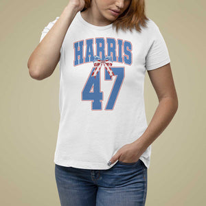 Harris 47 T Shirt For Women 47th President USA America Bow Coquette Aesthetic TS11 White Print Your Wear