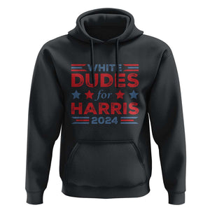 White Dudes For Harris Hoodie American Flag Star 2024 TS11 Black Print Your Wear